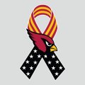 Arizona Cardinals Ribbon American Flag logo Sticker Heat Transfer