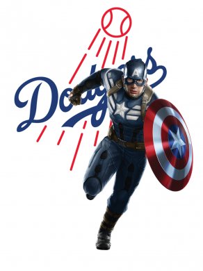 Los Angeles Dodgers Captain America Logo Sticker Heat Transfer