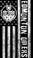 Edmonton Oilers Black And White American Flag logo decal sticker