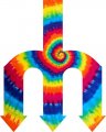 Seattle Mariners rainbow spiral tie-dye logo decal sticker