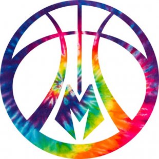 Milwaukee Bucks rainbow spiral tie-dye logo decal sticker