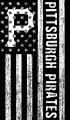 Pittsburgh Pirates Black And White American Flag logo decal sticker